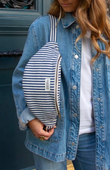 Banane coton à rayures bleu et blanc