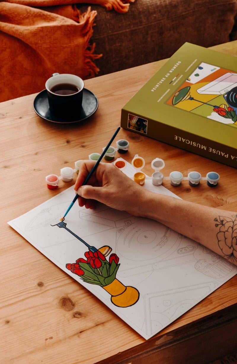 Idée cadeau créative pour adulte – Kit peinture au numéro La Pause musicale