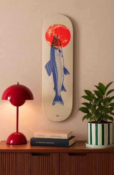 planche skate Thymallus illustration artistique poisson