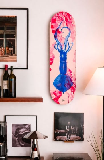 skateboard mural Squid The Skate Bird design urbain