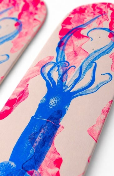 planche skate Squid illustration graphique moderne