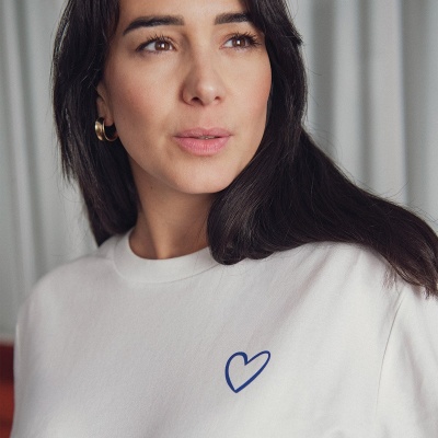 T-shirt coeur illustré - Blanc Second image
