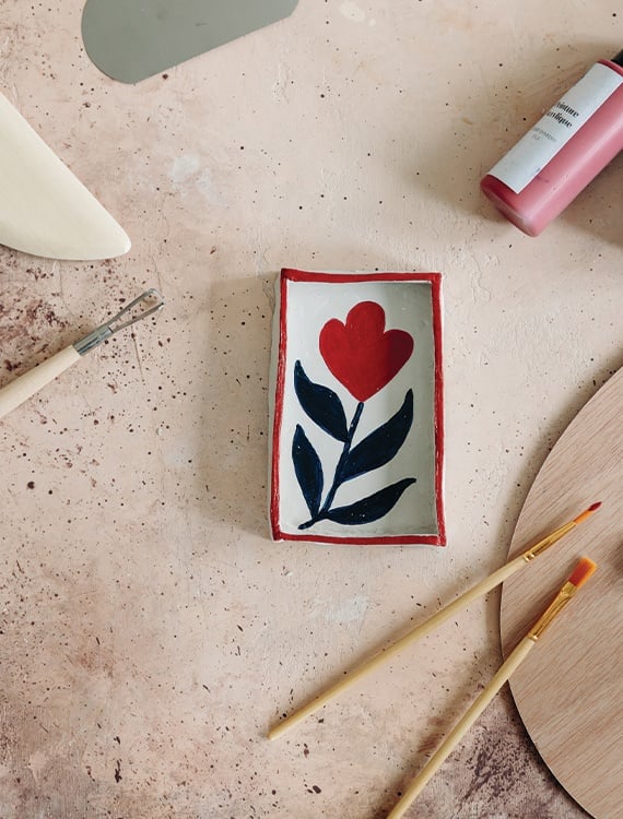 Kit de poterie et peinture DIY Brique