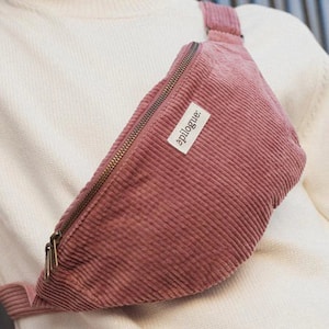 Sac banane velours côtelé - Vieux Rose