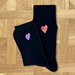 Duo de chaussettes brodées cœur Papa & Mama