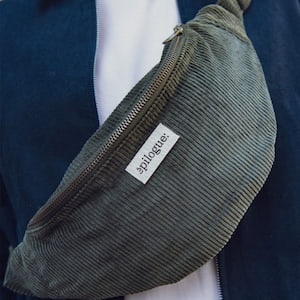 Sac banane velours côtelé - Kaki