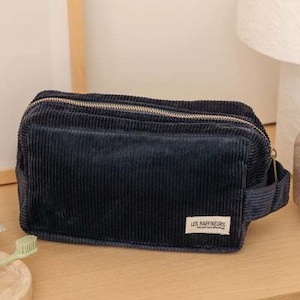 Trousse de toilette en velours côtelé - Navy