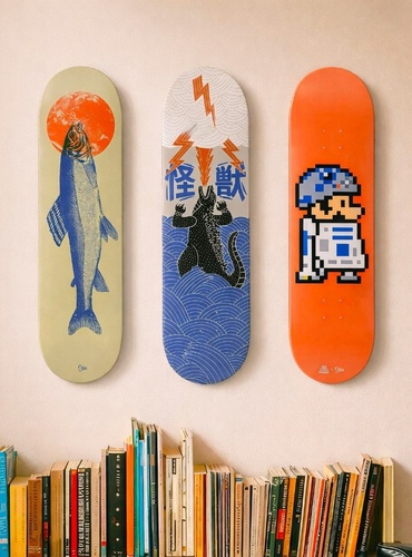 Skateboard décoratif : idée décoration murale originale