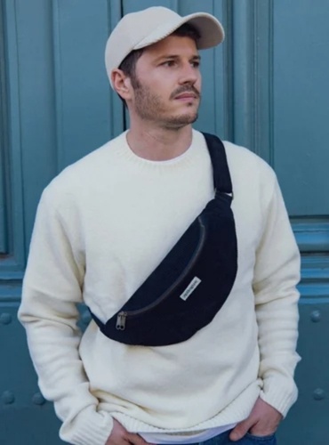 Sac banane homme et casquette en velours