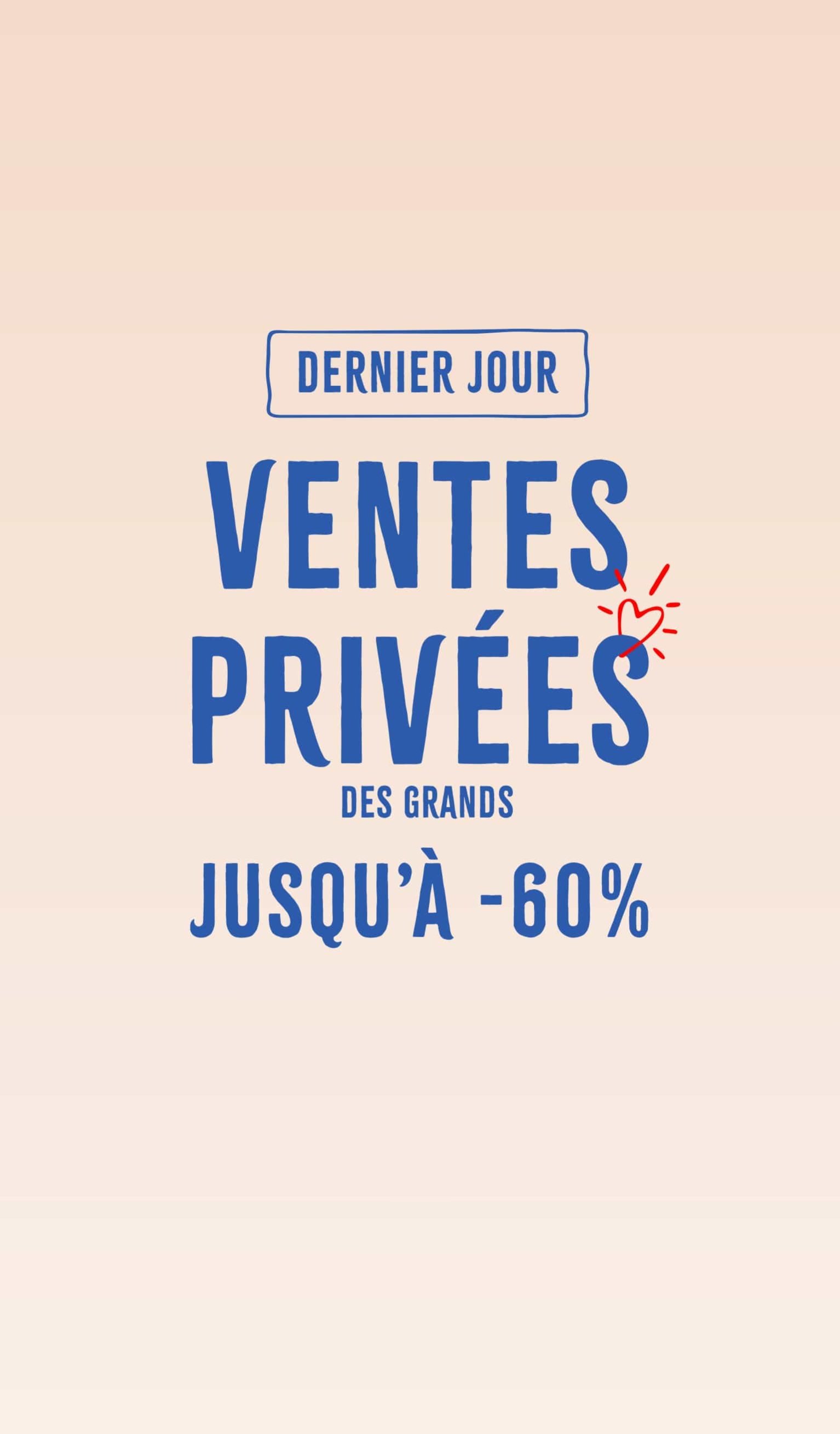 Ventes privées : réductions jusqu'à -60%