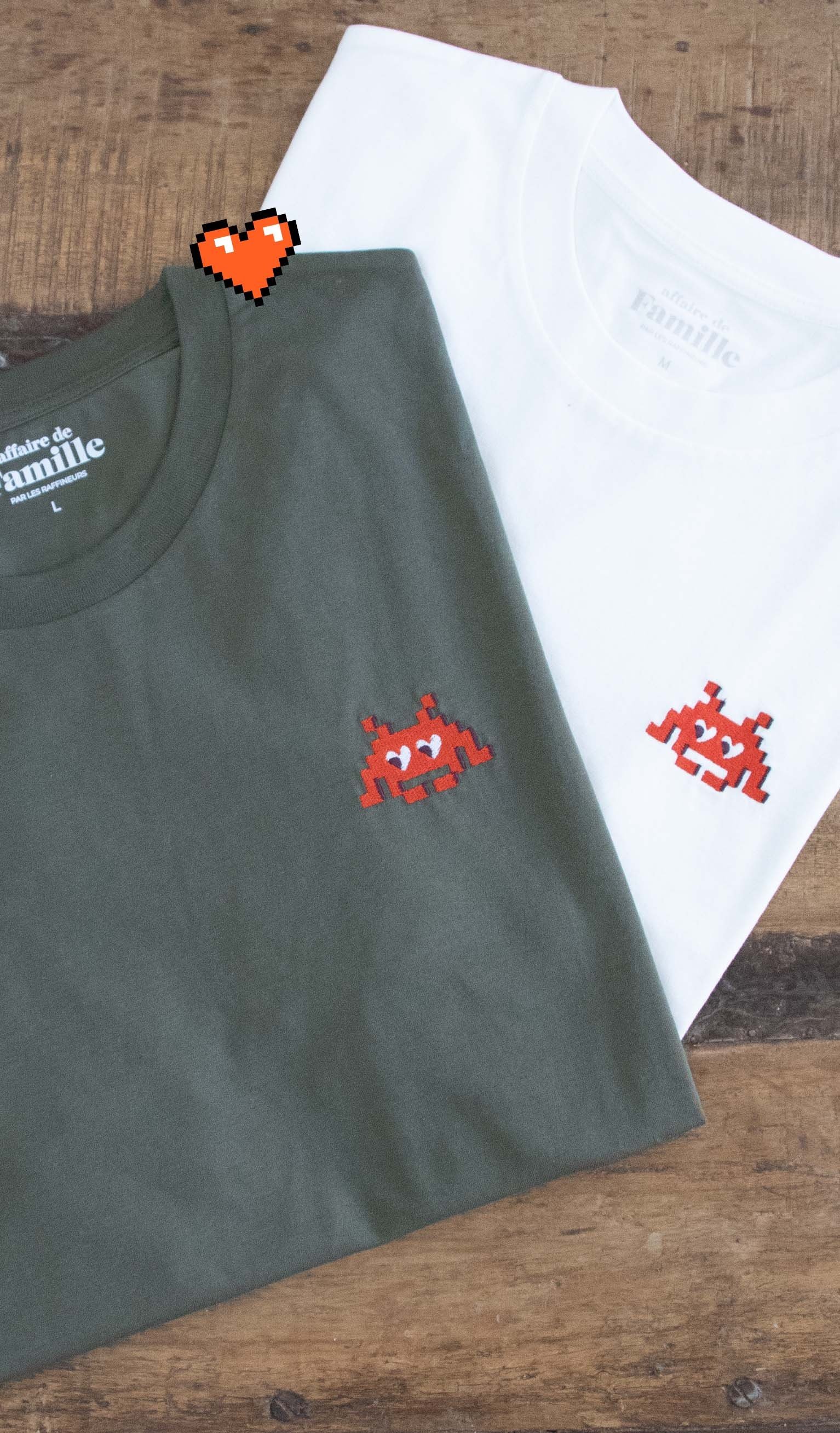 T-shirts brodés space invader