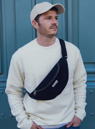 Sac banane homme et casquette en velours