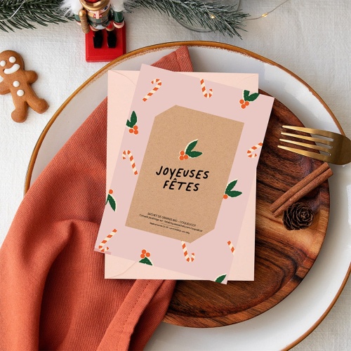 Carte de vœux à planter "Joyeuses Fêtes"