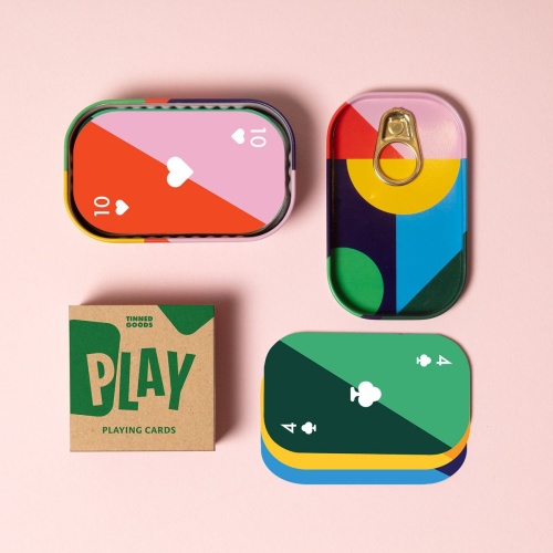 Jeu de cartes - boîte de conserve rétro